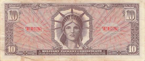 USA MPC Series 641 p.M63 10 Dollar 1965 VF